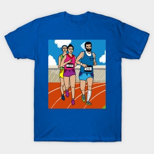 Jogging Marathon Runners And Train T-Shirt